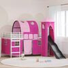 vidaXL Kids'Loft Bed Frame White and Pink 90 x 200 cm Metal