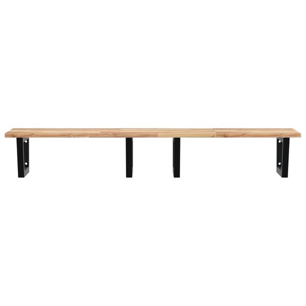 vidaXL Basin Shelf Wall Mounted Steel and Solid Wood Acacia