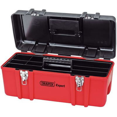 Draper Tools Expert Tool Box with Tote Tray 58x26.5x25cm