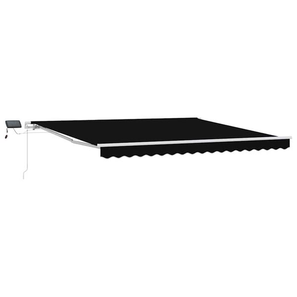 vidaXL Retractable Awning Manual Black 400 x 300 cm Fabric and Steel
