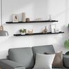 vidaXL Wall Shelves 2 pcs Black 115x9x3 cm