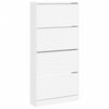 vidaXL Shoe Cabinet with 4 Flip-Drawers White 80x21x163.5 cm