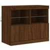 vidaXL Sideboard with LED Lights Brown Oak 202x37x67 cm