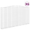 vidaXL Arched Gabion Baskets 6 pcs 400x30x220/240 cm Galvanised Iron
