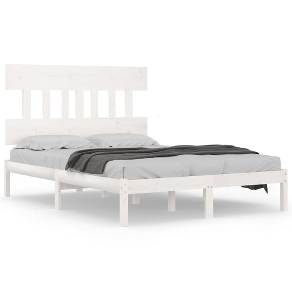 vidaXL Bed Frame without Mattress White 160x200 cm Solid Wood