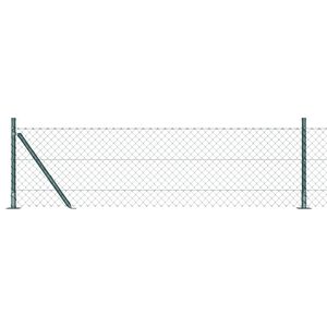 vidaXL Chainlink Fence with Concrete Base 10 x 0.4 m PVC-Coated Steel