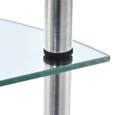 vidaXL 4-Tier Shelf Transparent 30x30x100 cm Tempered Glass