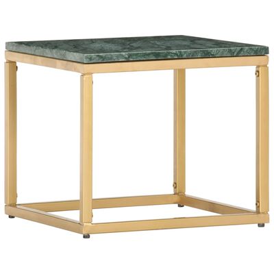 vidaXL Coffee Table Green 40x40x35 cm Real Stone with Marble Texture