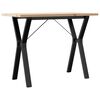vidaXL Dining Table Y-Frame 100x50x75.5 cm Solid Wood Pine and Steel