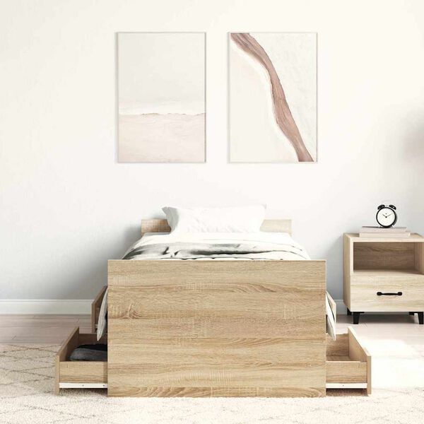 vidaXL Bed Frame without Mattress Sonoma Oak 90x200 cm