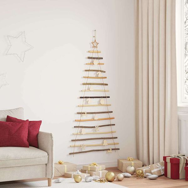vidaXL Christmas Tree with 80 LEDs Natural 150 cm Solid Ash Wood
