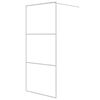 vidaXL Walk-in Shower Wall White 90x195 cm Clear ESG Glass