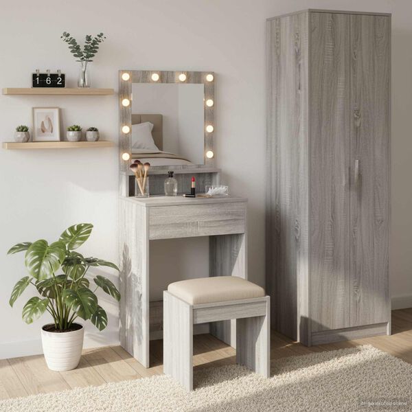 vidaXL Dressing Table Grey Sonoma 50 x 41 x 135 cm Engineered Wood