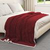 vidaXL Throw Blanket Bordeaux Red 150 x 200 cm Fleece