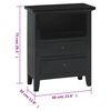 vidaXL Bedside Cabinet Black 60x30x75 cm Solid Wood Mahogany