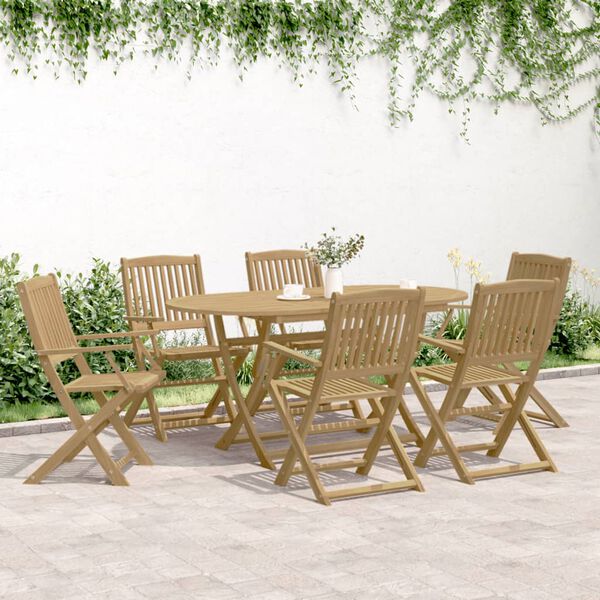 vidaXL 7 Piece Garden Dining Set Solid Wood Acacia