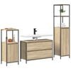 vidaXL Bathroom Furniture Set 3 pcs Sonoma Oak Engineered Wood