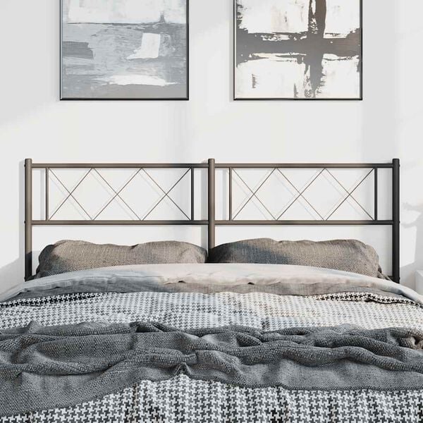 vidaXL Metal Replace Headboard Black 135 cm