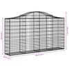 vidaXL Arched Gabion Baskets 2 pcs 200x30x100/120 cm Galvanised Iron