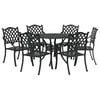 vidaXL Garden Dining Set 7 pcs Black Aluminium