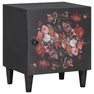 vidaXL Bedside Cabinet with Door Black 40 x 33 x 46 cm