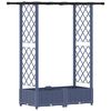 vidaXL Raised Bed with Trellis and Roof Grey 122.5 x 40 x 123 cm PP
