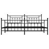 vidaXL Metal Bed Frame without Mattress with Footboard Black 200x200cm