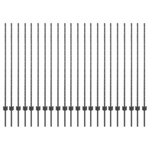 vidaXL Fence Posts Height Adjustable Manual 44 pcs Grey 180 cm Steel