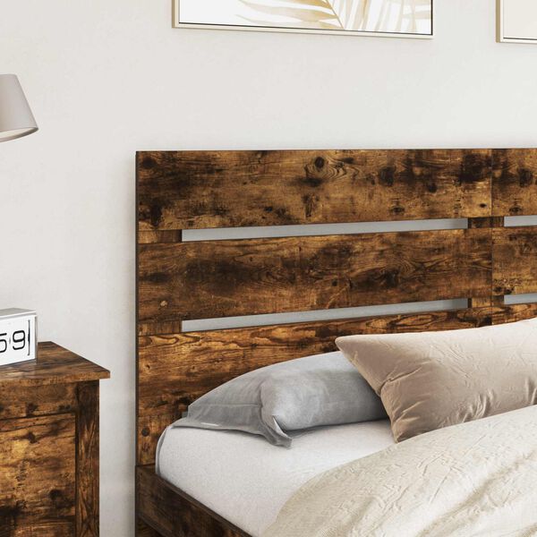 vidaXL Headboard Smoked Oak 200 cm Engineered Wood