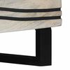 vidaXL Coffee Table Beige and Black 80 x 50 x 40 cm Solid Acacia wood