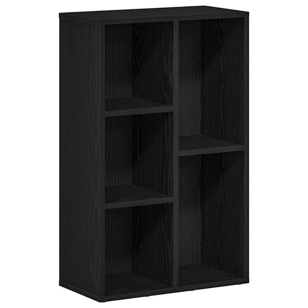 vidaXL Bookcase Black Oak 50x25x80 cm Engineered Wood