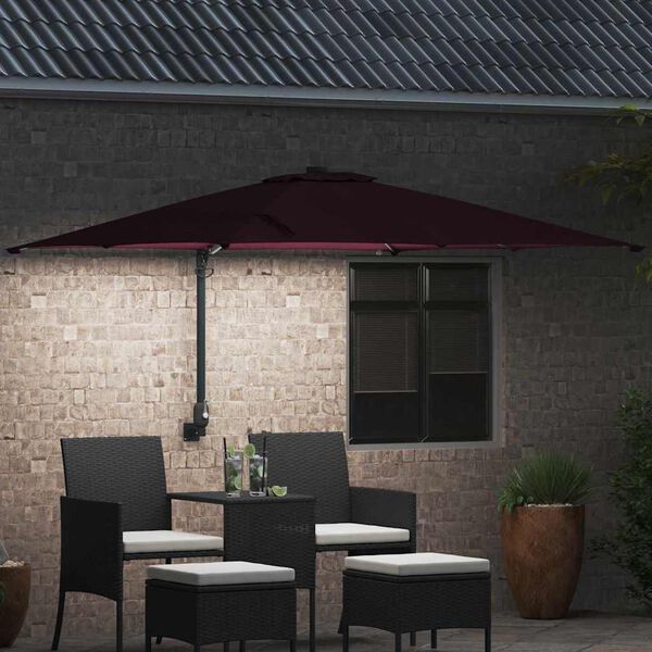 vidaXL Garden Parasol Bordeaux Red 248.5 x 247.5 x 160 cm