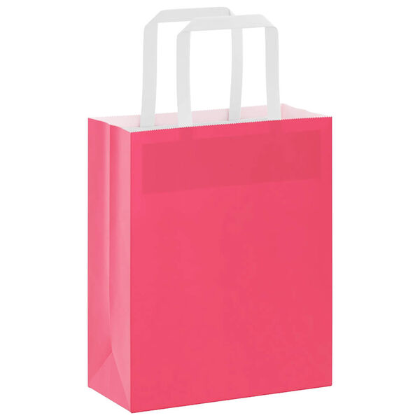 vidaXL Paper Bags 250 pcs with Handles Pink 18x8x22 cm