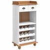 vidaXL Wine Cabinet ASKIM White with Honey Top 57 x 37 x 114 cm