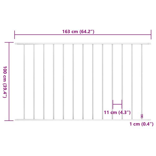 vidaXL Fence Panel Powder-coated Steel 1.7x1 m White