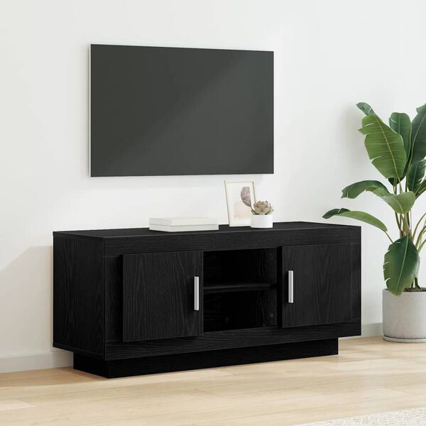 vidaXL TV Cabinet Black Oak 102 x 35 x 45 cm Engineered Wood
