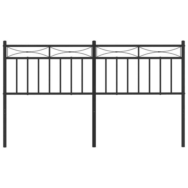 vidaXL Metal Headboard Black 150 cm