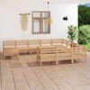 vidaXL 11 Piece Garden Lounge Set Solid Wood Pine