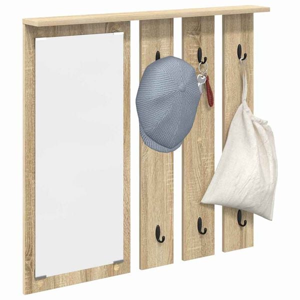 vidaXL Wall-Mounted Coat Rack with Shelf Sonoma oak 84 x 10 x 80 cm