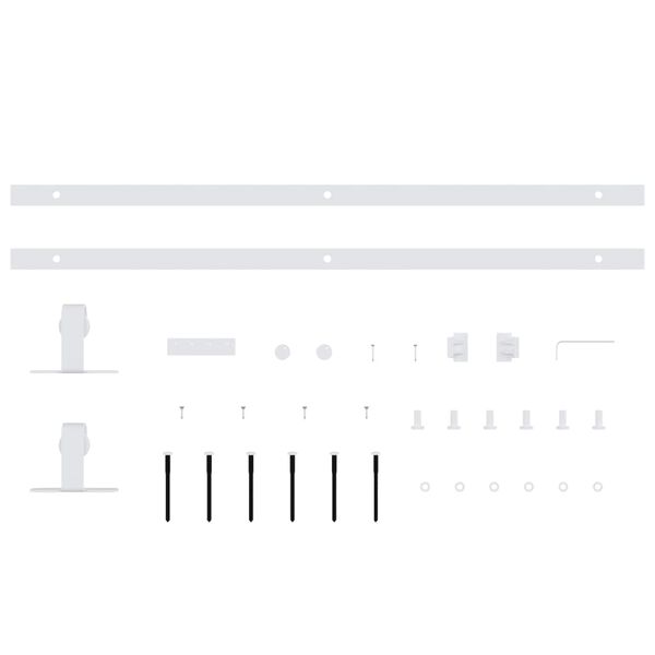 vidaXL Mini Sliding Cabinet Door Kit Carbon Steel White 122 cm