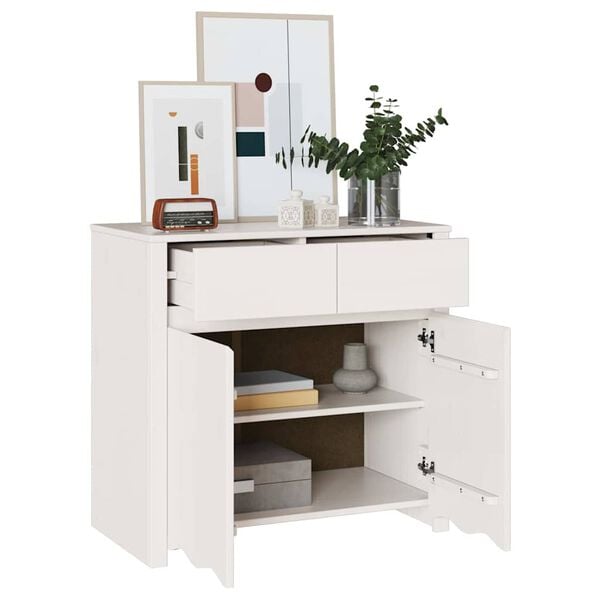vidaXL Sideboard Drammen White 79 x 43 x 75.5 cm Solid Pine wood