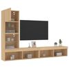 vidaXL 4 Piece TV Wall Units with LED Sonoma Oak Engineered Wood
