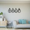 Homemania 4 Piece Wall Decoration Elements 32x50 cm Metal Black