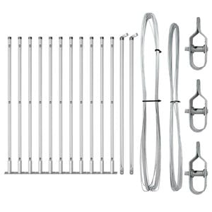 vidaXL Fence Post 13 pcs Silver Steel