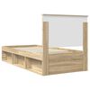vidaXL Bed Frame with Headboard Sonoma Oak 90 x 190 cm Solid Pine Wood