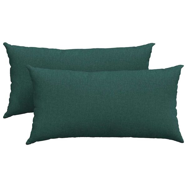 vidaXL Sofa Pillows 2 pcs Dark Green 80 x 40 cm Fabric