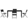 vidaXL Garden Dining Set Folding 5 pcs Black Powder-Coated Steel