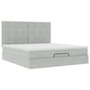 vidaXL Ottoman Bed with Mattresses Light Grey 180x200cm Velvet