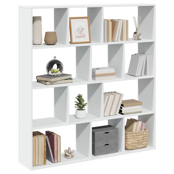vidaXL Book Cabinet White 132x29x141.5 cm Engineered Wood