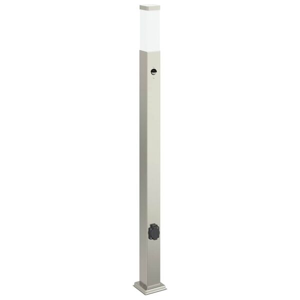 vidaXL Bollard Lights with Sensor&Outlet 3 pcs 110 cm Stainless Steel IP44